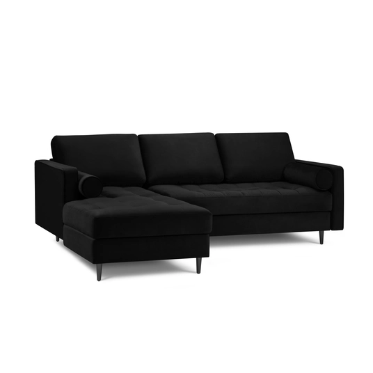 Velvet Left Corner Sofa, "Aspen", 4 Seats, 236x170x90 Made in Europe