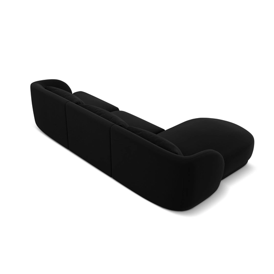 Velvet Left Corner Sofa, "Tulum", 4 Seats, 255x156x70 Made in Europe