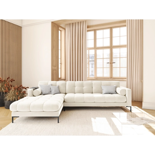 Velvet Left Corner Sofa, "Bali", 5 Seats, 293x185x75 Made in Europe