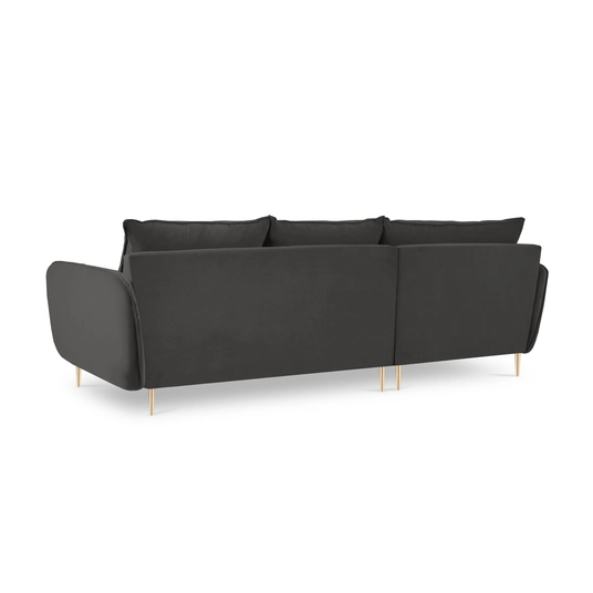 Velvet Left Corner Sofa, "Vienna", 5 Seats, 255x170x95 Made in Europe