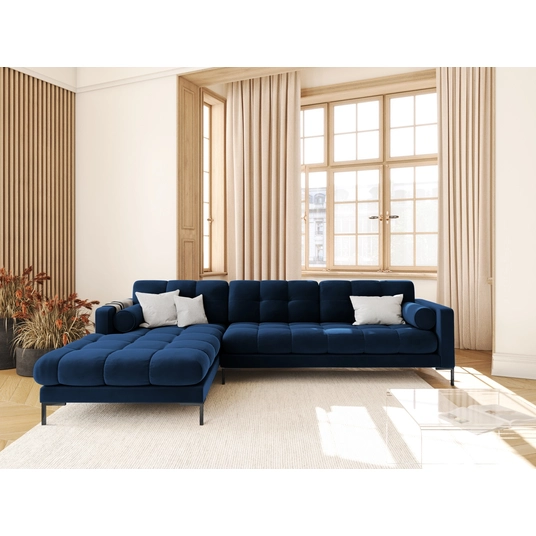 Velvet Left Corner Sofa, "Bali", 5 Seats, 293x185x75 Made in Europe