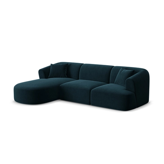 Velvet Modular Left Corner Sofa, "Campi", 4 Seats, 256x156x70 Made in Europe