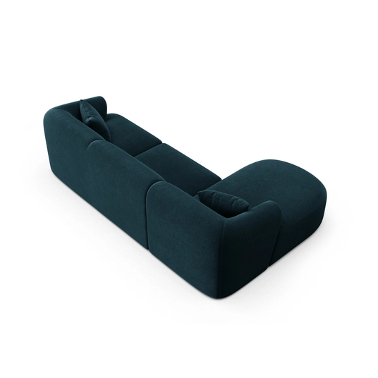 Velvet Modular Left Corner Sofa, "Campi", 4 Seats, 256x156x70 Made in Europe