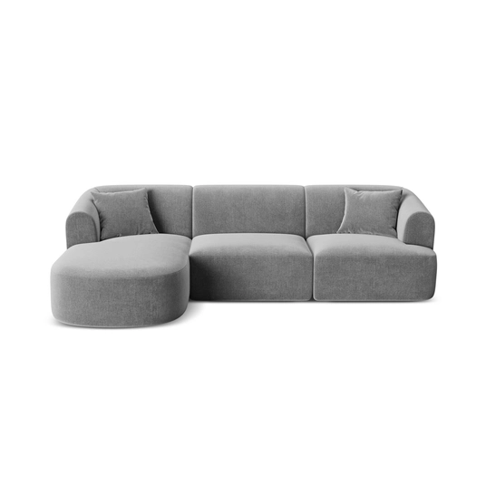 Velvet Modular Left Corner Sofa, "Campi", 4 Seats, 256x156x70 Made in Europe