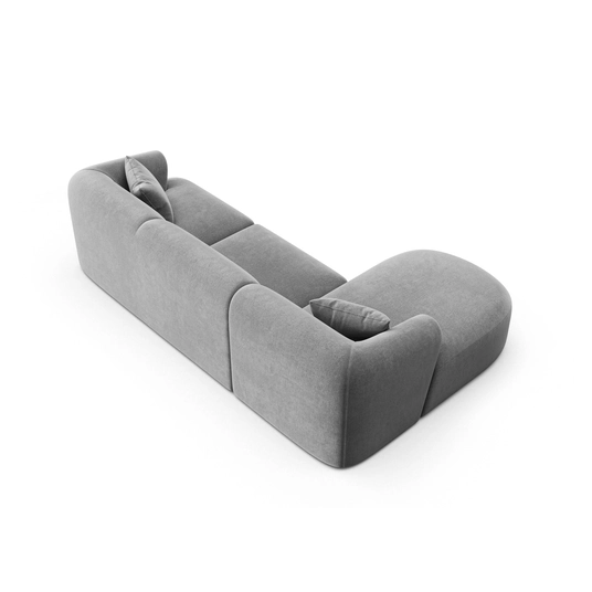 Velvet Modular Left Corner Sofa, "Campi", 4 Seats, 256x156x70 Made in Europe