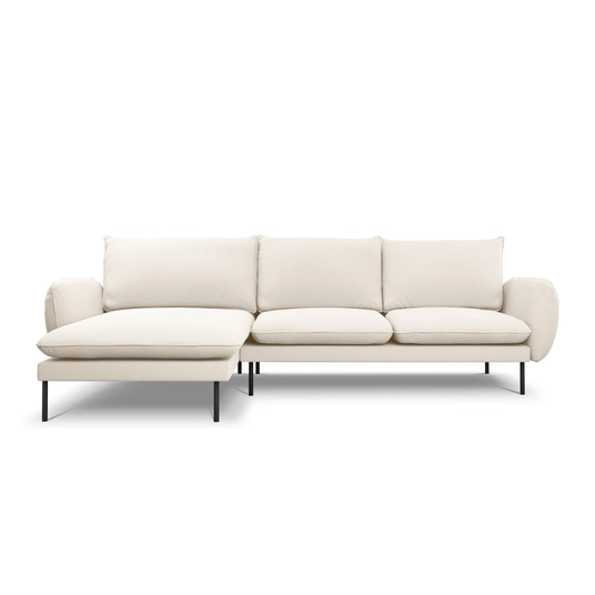 Boucle Left Corner Sofa, "Vienna", 5 Seats, 255x170x95 Made in Europe