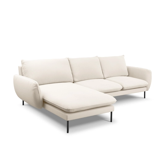 Boucle Left Corner Sofa, "Vienna", 5 Seats, 255x170x95 Made in Europe