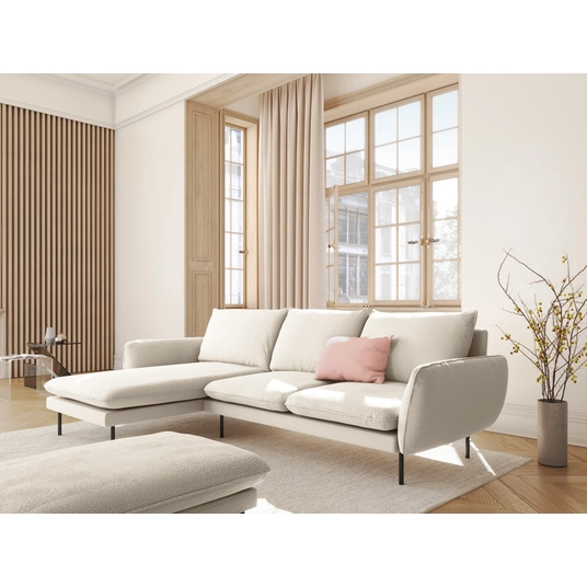 Boucle Left Corner Sofa, "Vienna", 5 Seats, 255x170x95 Made in Europe