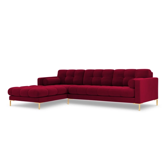Velvet Left Corner Sofa, "Bali", 5 Seats, 293x185x75 Made in Europe