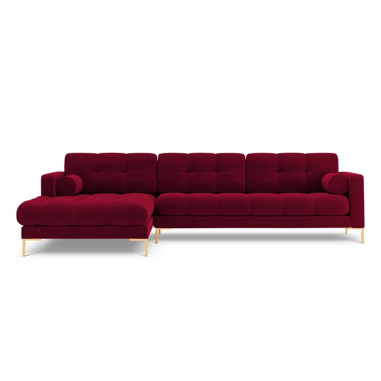 Velvet Left Corner Sofa, "Bali", 5 Seats, 293x185x75 Made in Europe