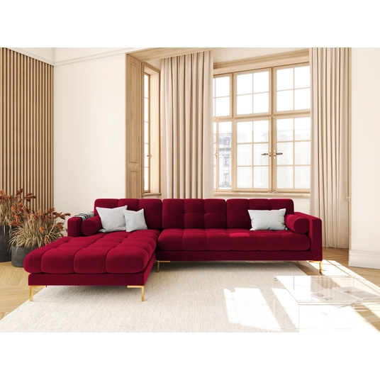 Velvet Left Corner Sofa, "Bali", 5 Seats, 293x185x75 Made in Europe