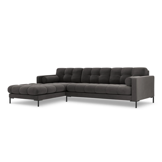 Velvet Left Corner Sofa, "Bali", 5 Seats, 293x185x75 Made in Europe
