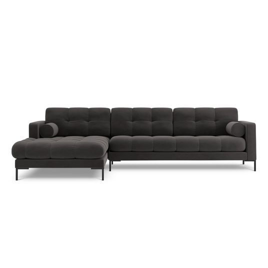 Velvet Left Corner Sofa, "Bali", 5 Seats, 293x185x75 Made in Europe