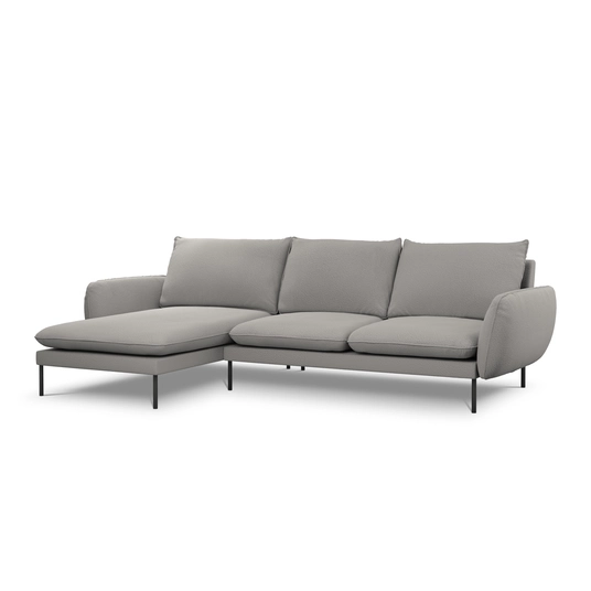 Boucle Left Corner Sofa, "Vienna", 5 Seats, 255x170x95 Made in Europe