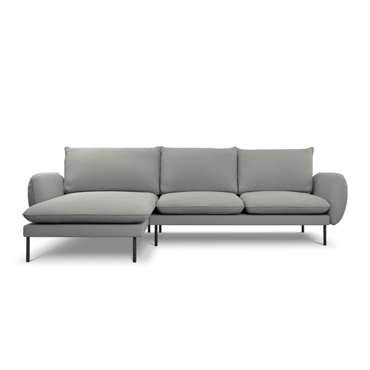 Boucle Left Corner Sofa, "Vienna", 5 Seats, 255x170x95 Made in Europe