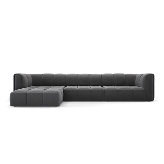 Velvet Modular Left Corner Sofa, "Moritz", 5 Seats, 316x160x70 Made in Europe