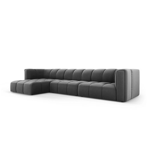 Velvet Modular Left Corner Sofa, "Moritz", 5 Seats, 316x160x70 Made in Europe