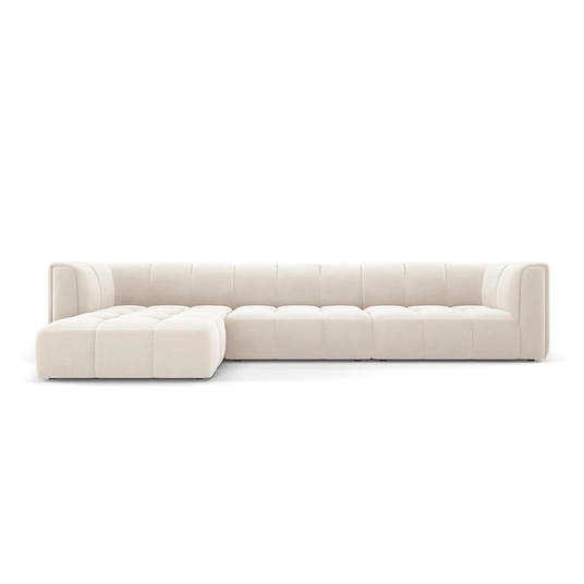 Velvet Modular Left Corner Sofa, "Moritz", 5 Seats, 316x160x70 Made in Europe