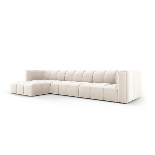 Velvet Modular Left Corner Sofa, "Moritz", 5 Seats, 316x160x70 Made in Europe