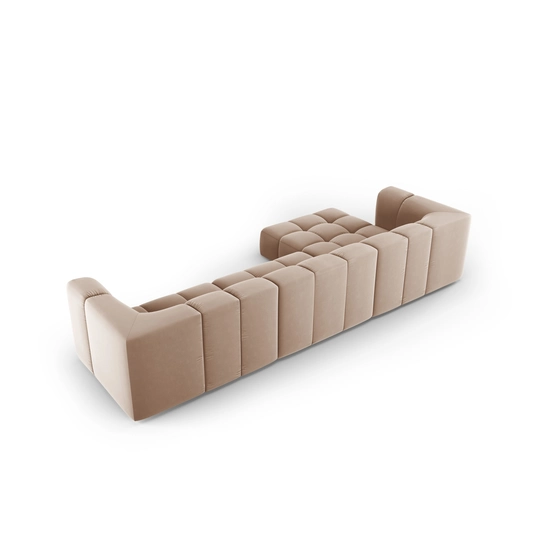 Velvet Modular Left Corner Sofa, "Moritz", 5 Seats, 316x160x70 Made in Europe