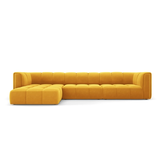 Velvet Modular Left Corner Sofa, "Moritz", 5 Seats, 316x160x70 Made in Europe