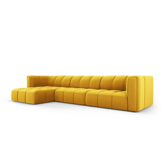 Velvet Modular Left Corner Sofa, "Moritz", 5 Seats, 316x160x70 Made in Europe