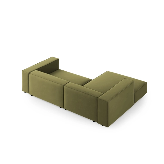 Velvet Left Corner Sofa, "Arendal", 3 Seats, 224x166x70 Made in Europe