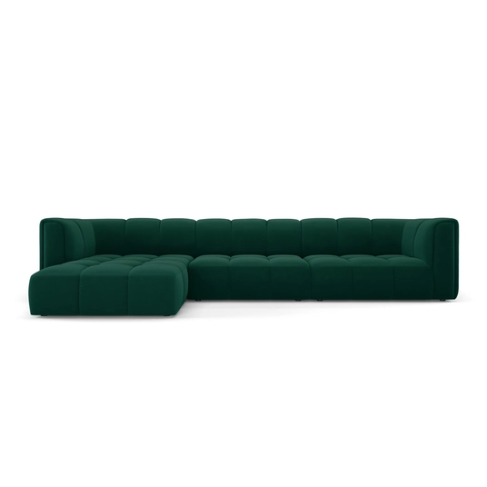 Velvet Modular Left Corner Sofa, "Moritz", 5 Seats, 316x160x70 Made in Europe