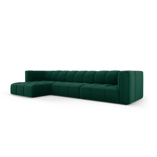 Velvet Modular Left Corner Sofa, "Moritz", 5 Seats, 316x160x70 Made in Europe