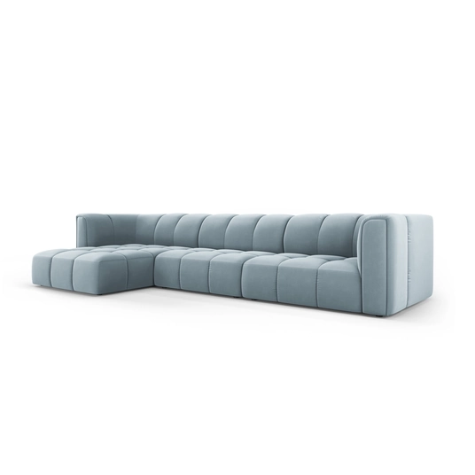Velvet Modular Left Corner Sofa, "Moritz", 5 Seats, 316x160x70 Made in Europe
