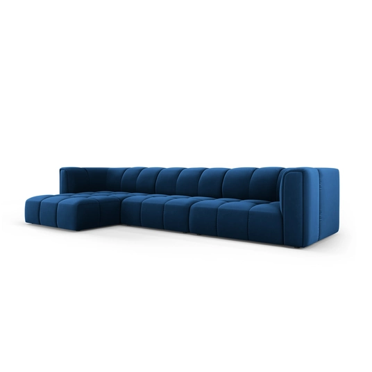 Velvet Modular Left Corner Sofa, "Moritz", 5 Seats, 316x160x70 Made in Europe