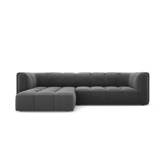 Velvet Modular Left Corner Sofa, "Moritz", 3 Seats, 256x160x70 Made in Europe