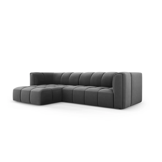 Velvet Modular Left Corner Sofa, "Moritz", 3 Seats, 256x160x70 Made in Europe