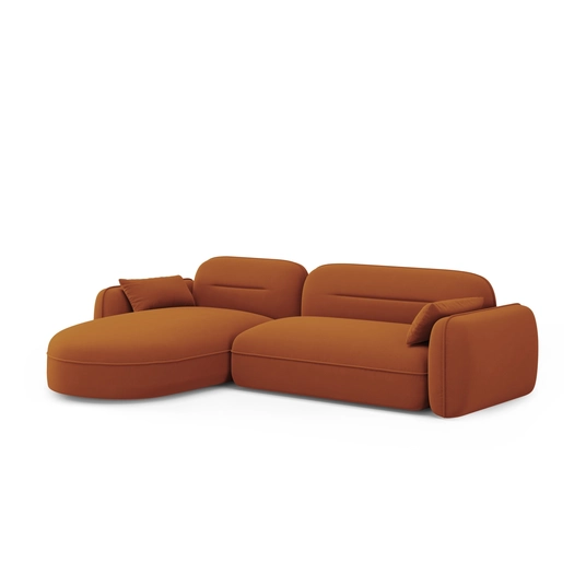Velvet Modular Left Corner Sofa, "Sydney", 4 Seats, 275x165x70 Made in Europe