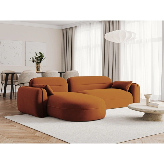 Velvet Modular Left Corner Sofa, "Sydney", 4 Seats, 275x165x70 Made in Europe