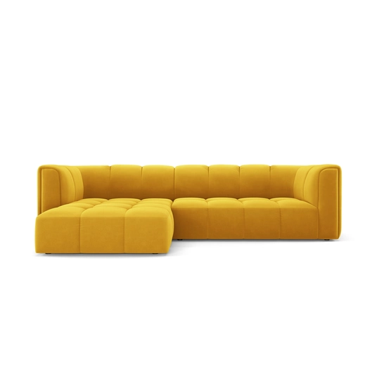 Velvet Modular Left Corner Sofa, "Moritz", 3 Seats, 256x160x70 Made in Europe