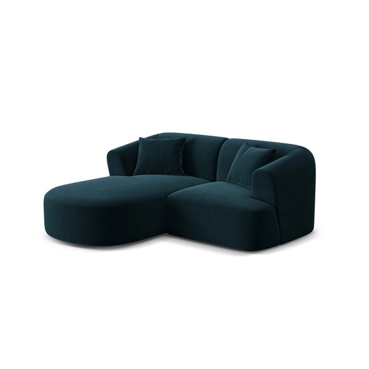 Velvet Modular Left Corner Sofa, "Campi", 3 Seats, 180x156x70 Made in Europe