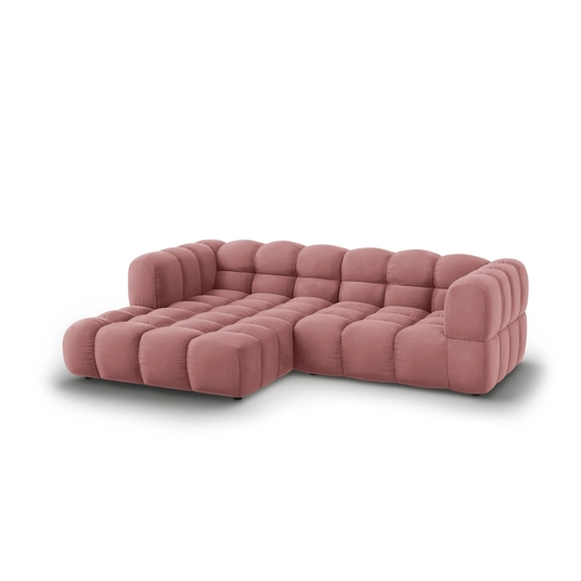 Velvet Modular Left Corner Sofa, "Sky", 3 Seats, 244x162x70 Made in Europe