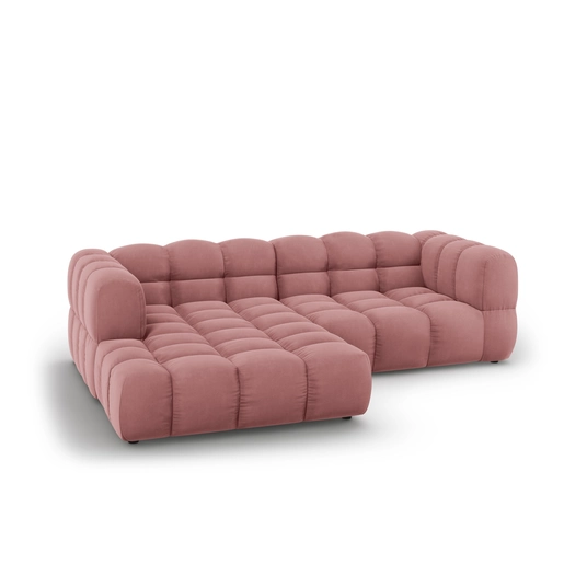 Velvet Modular Left Corner Sofa, "Sky", 3 Seats, 244x162x70 Made in Europe
