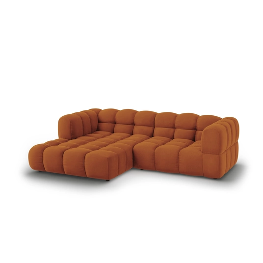 Velvet Modular Left Corner Sofa, "Sky", 3 Seats, 244x162x70 Made in Europe