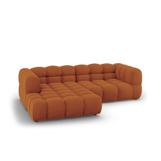 Velvet Modular Left Corner Sofa, "Sky", 3 Seats, 244x162x70 Made in Europe