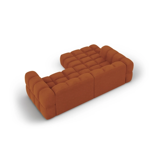 Velvet Modular Left Corner Sofa, "Sky", 3 Seats, 244x162x70 Made in Europe