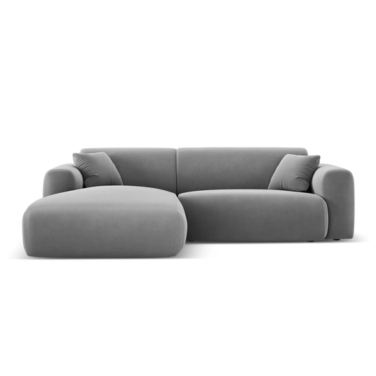 Velvet Left Corner Sofa, "Nolio", 4 Seats, 235x170x72 Made in Europe