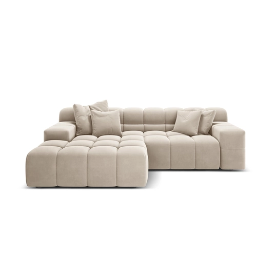 Velvet Left Corner Sofa, "Hawaii", 2 Seats, 240x160x75 Made in Europe