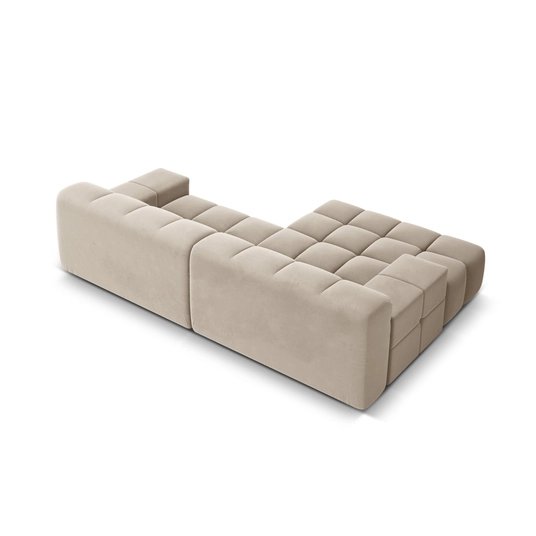 Velvet Left Corner Sofa, "Hawaii", 2 Seats, 240x160x75 Made in Europe