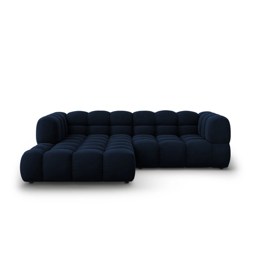 Velvet Modular Left Corner Sofa, "Sky", 3 Seats, 244x162x70 Made in Europe