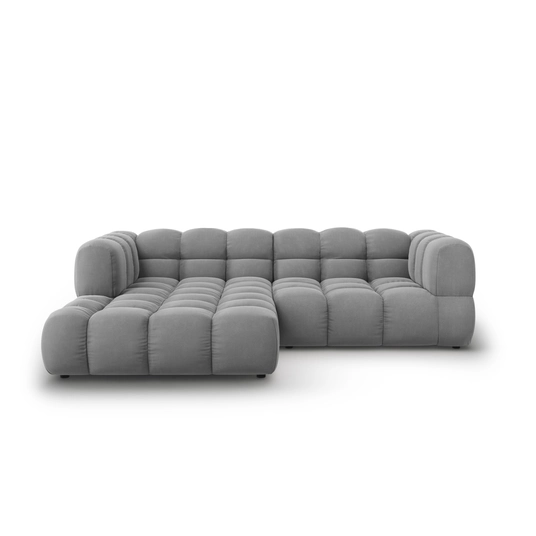 Velvet Modular Left Corner Sofa, "Sky", 3 Seats, 244x162x70 Made in Europe