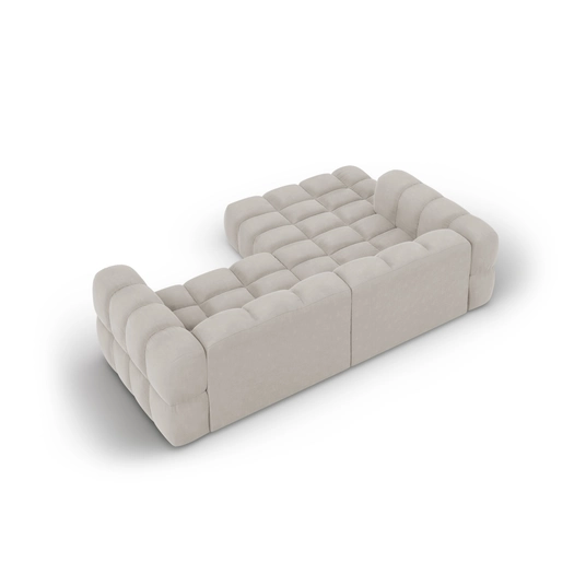 Velvet Modular Left Corner Sofa, "Sky", 3 Seats, 244x162x70 Made in Europe