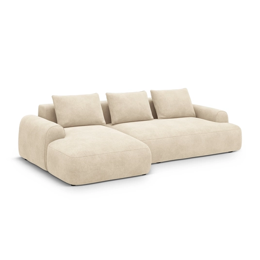 Velvet Left Corner Sofa With Bed Function And Box, "Calma", 3 Seats, 275x142x84 Made in Europe