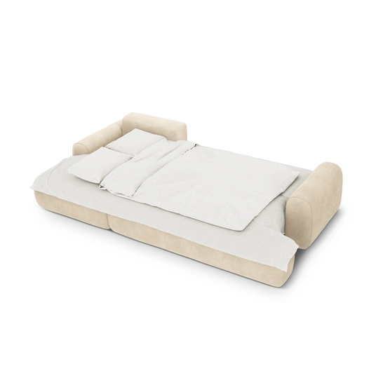 Velvet Left Corner Sofa With Bed Function And Box, "Calma", 3 Seats, 275x142x84 Made in Europe